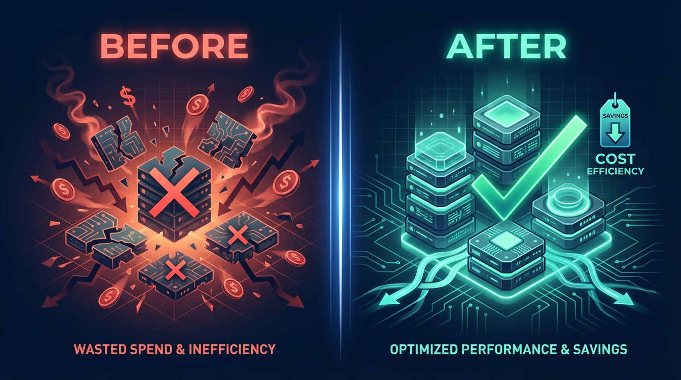 Before and after cache optimization