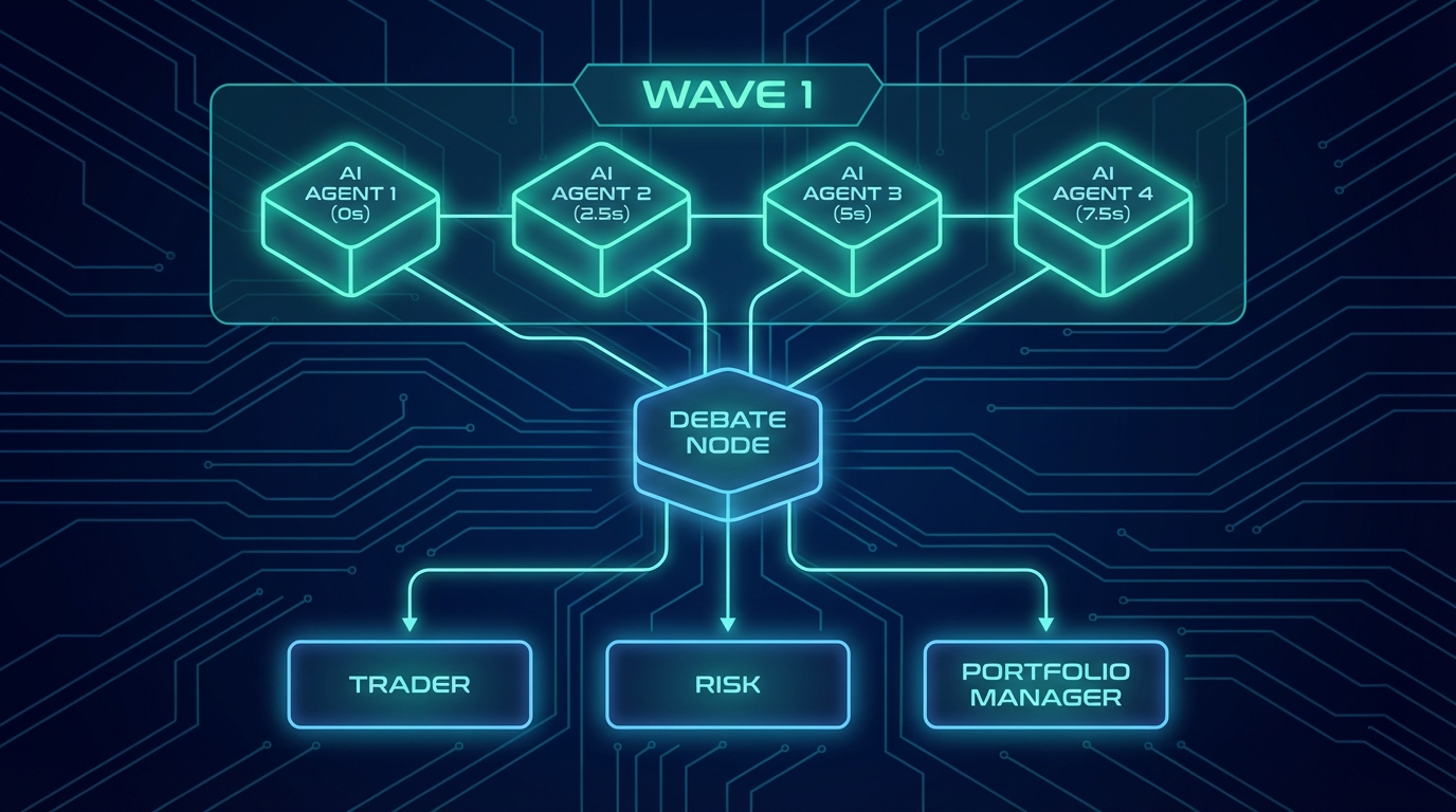 8-agent pipeline with staggered spawning
